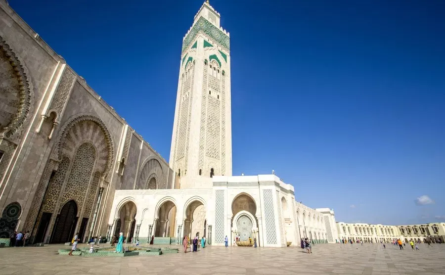 Visitors at Hassan II Mosque in Casablanca