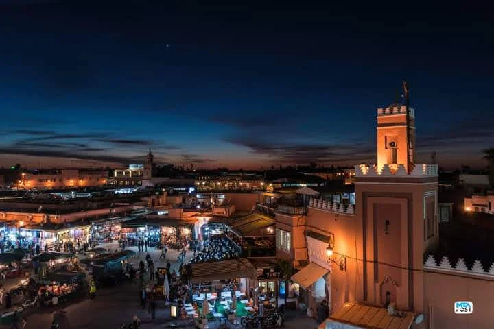 Jemaa el-Fnaa at night in Marrakech