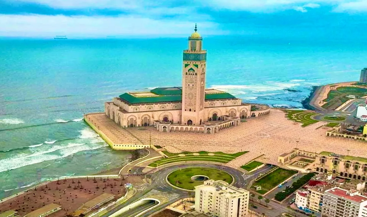 Hassan II Mosque on the Atlantic coast of Casablanca