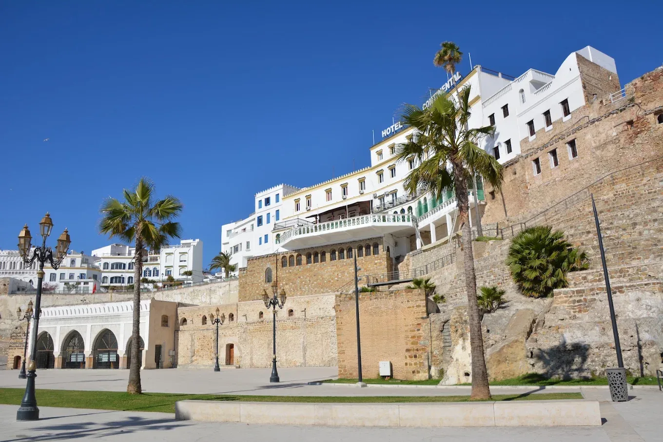 Sunlit alley in the Tangier medina