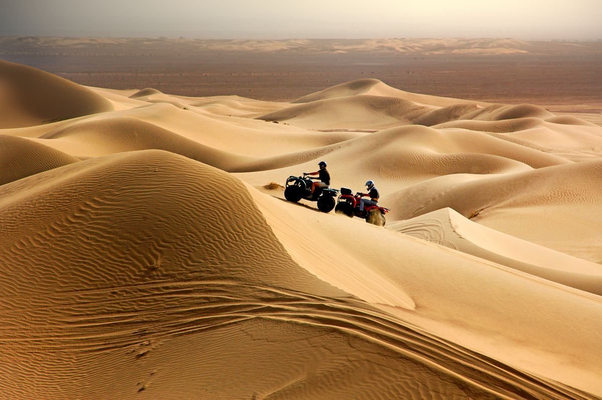 Quad biking on the sand