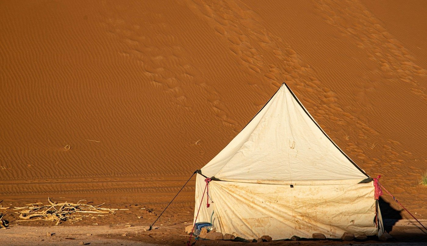 A tent in the Sahara near M’Hamid