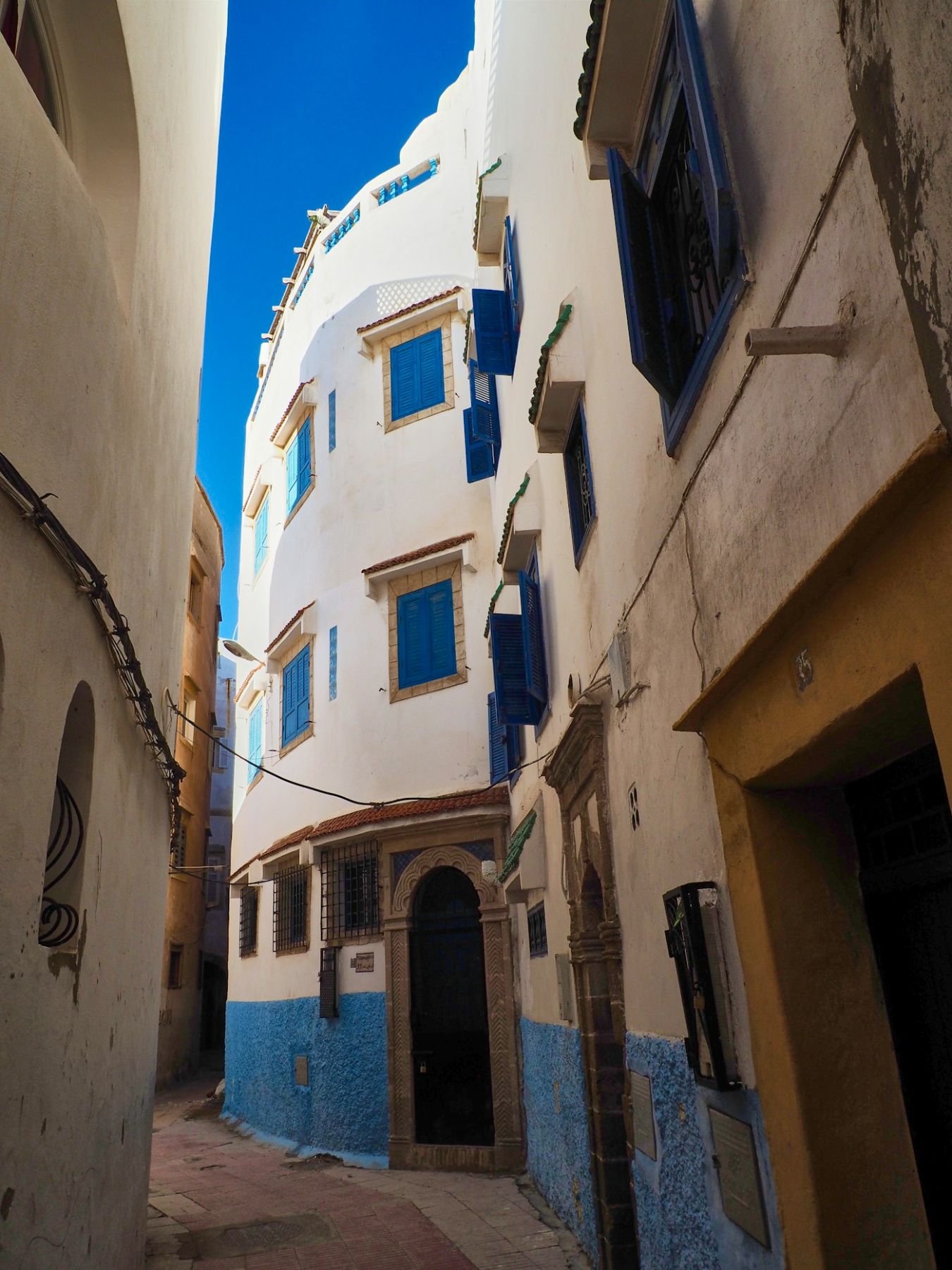 White medina alley in Essaouira